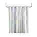 Imani - Cotton Printed Shower Curtain With Chenille - White / Navy - Simple Home Plus