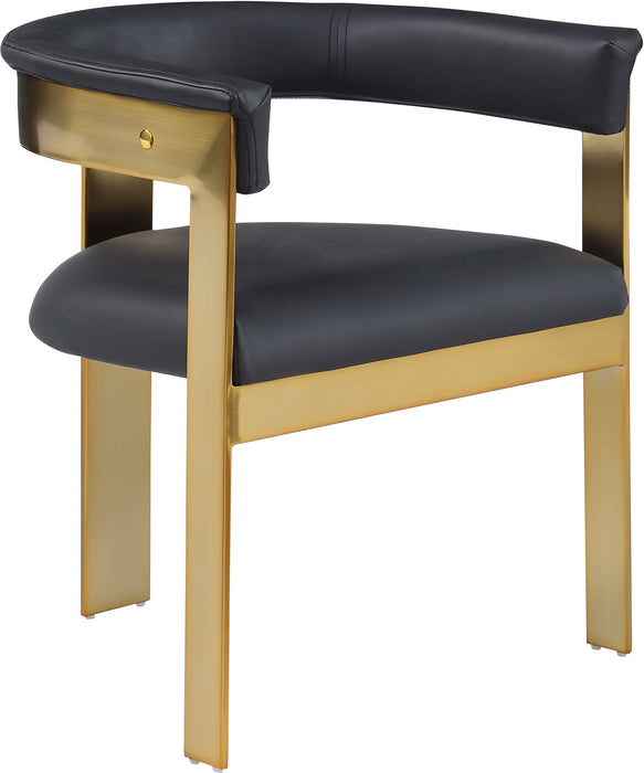 Romeo - Faux Leather Dining Chair With Gold Base (Set of 2) - Simple Home Plus