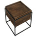 Ondrej - Square Accent Side Table Removable Tray - Dark Brown - Simple Home Plus