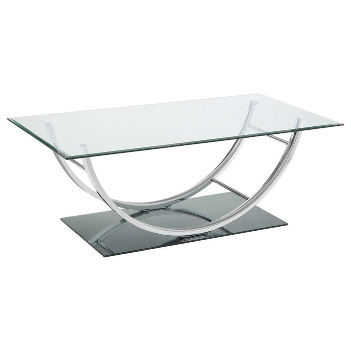 Danville - Rectangular U-Shaped Glass Top Table - Simple Home Plus