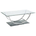 Danville - Rectangular U-Shaped Glass Top Table - Simple Home Plus