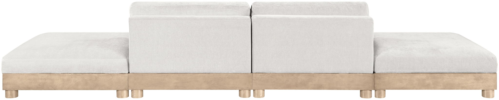Turin - Chenille Fabric Upholstered Modular Sectional - White - Simple Home Plus