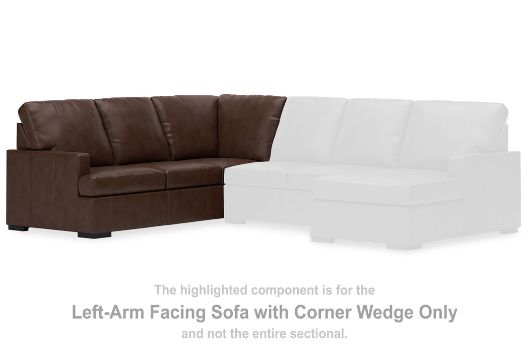 McDowlan - LAF Sofa With Corner Wedge - Coffee - Simple Home Plus