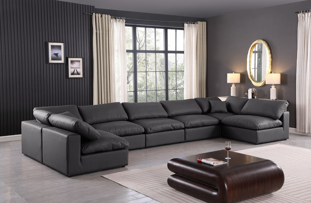 Comfy - 7 Piece Faux Leather Modular Armless Sectional - Simple Home Plus
