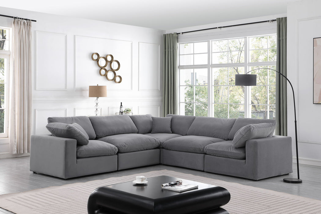 Comfy - 5 Piece Velvet Modular Corner Sectional - Simple Home Plus