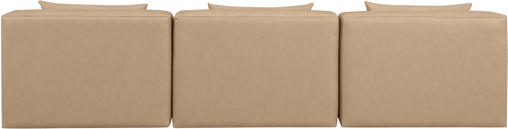 Cube - Modular 3 Piece Armless Sofa - Tan - Simple Home Plus