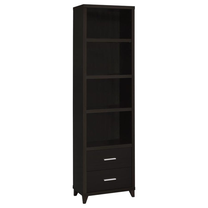 Lewes - 4-Shelf Engineered Wood Media Tower - Cappuccino - Simple Home Plus