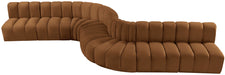 Arc - Velvet 8 Piece Curved Modular Sofa - Saddle - Simple Home Plus