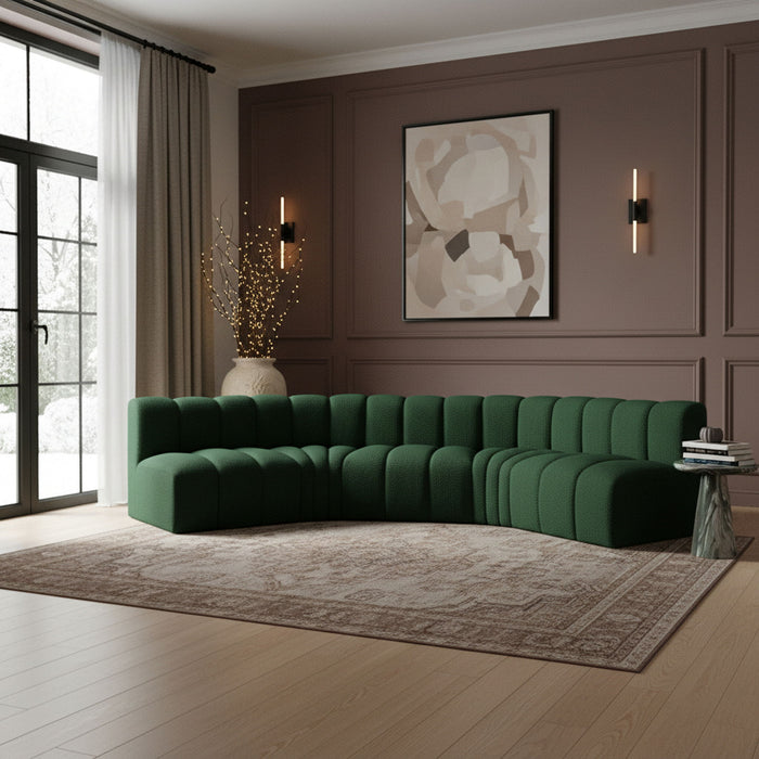 Arc - Boucle Fabric 5 Piece U-Shaped Modular Sofa - Simple Home Plus