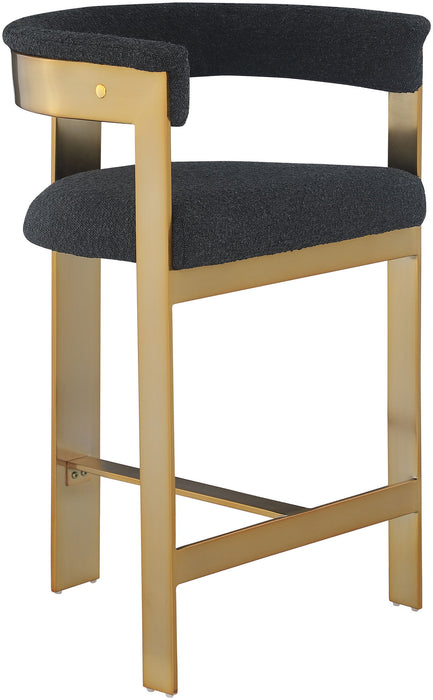 Romeo - Boucle Counter Stool With Gold Base (Set of 2) - Simple Home Plus