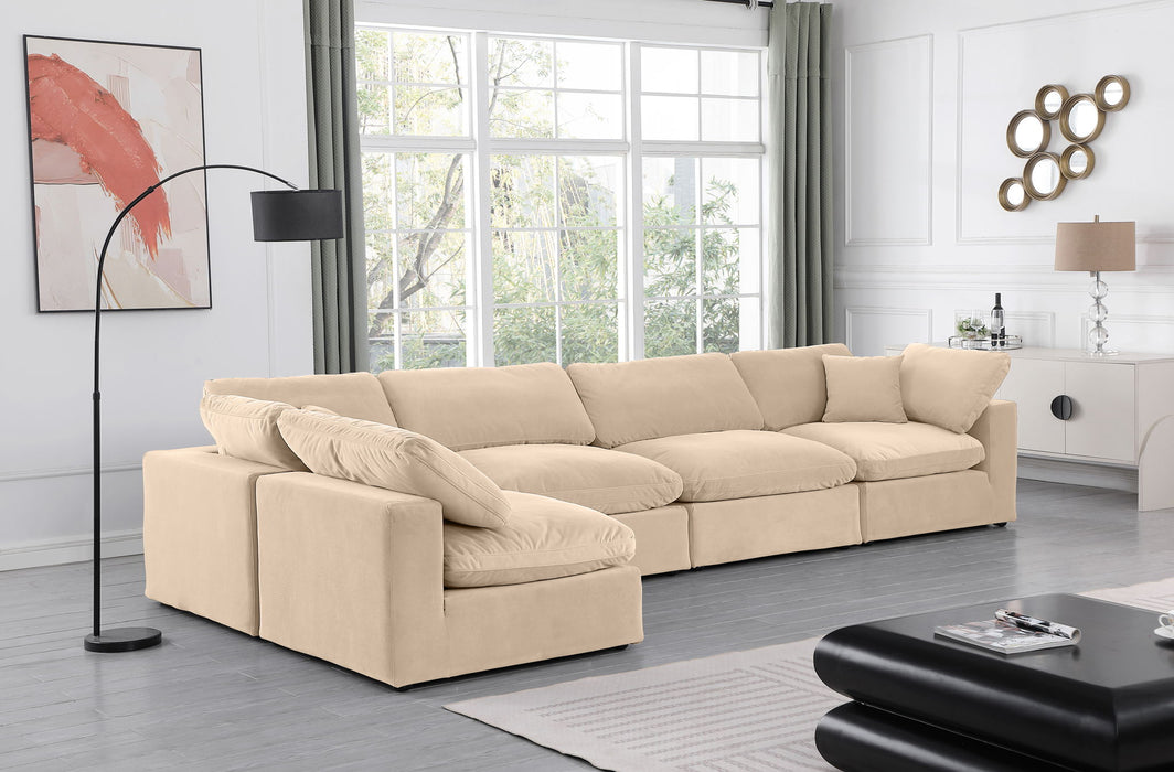 Comfy - 5 Piece Velvet Modular Sectional - Simple Home Plus