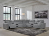 ModMax II - Salt And Pepper - Reclining Sectional - Simple Home Plus