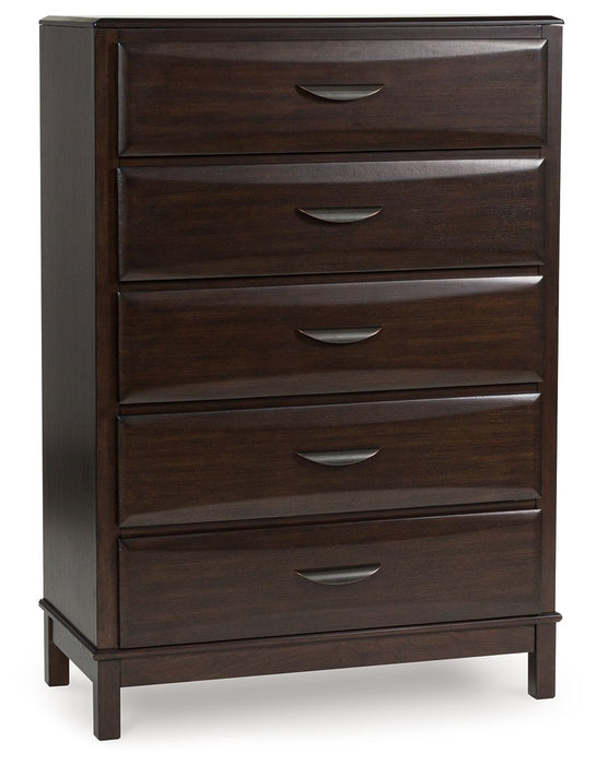 Vanmore - Dark Brown - Five Drawer Chest - Simple Home Plus