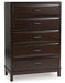 Vanmore - Dark Brown - Five Drawer Chest - Simple Home Plus