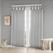 Rosette - 63" Floral Embellished Cuff Tab Top Solid Window Panel - Gray - Simple Home Plus
