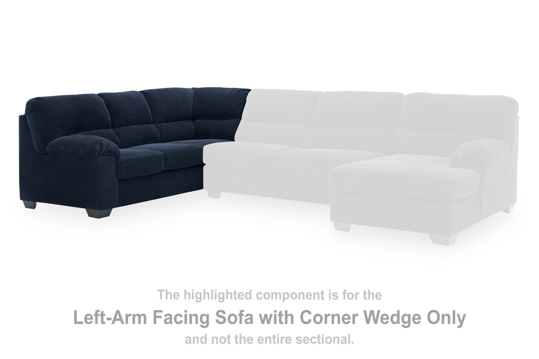 SimpleJoy - LAF Sofa With Corner Wedge - Navy - Simple Home Plus
