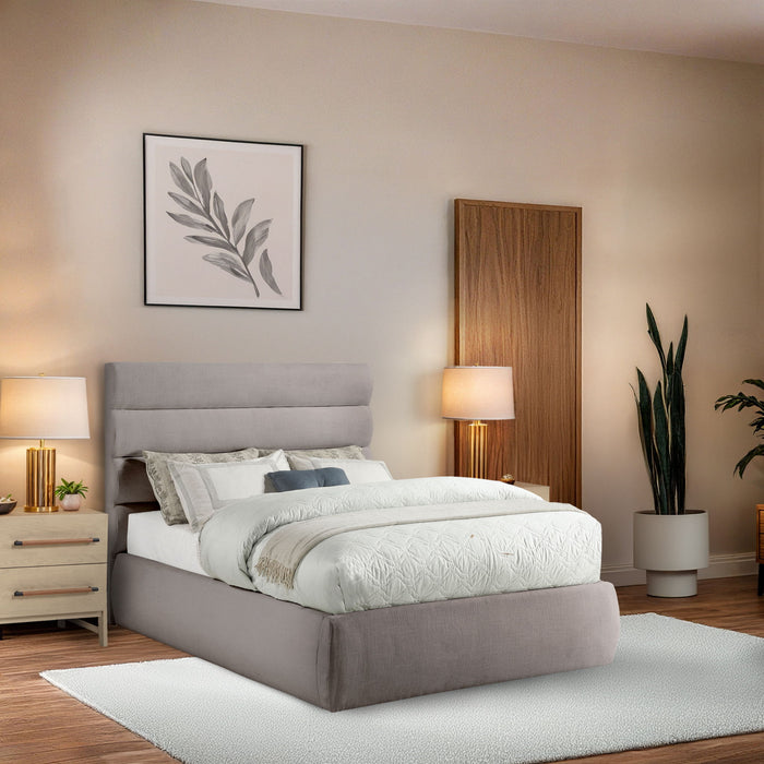 Adam - Linen Fabric Bed With 52" Headboard - Simple Home Plus
