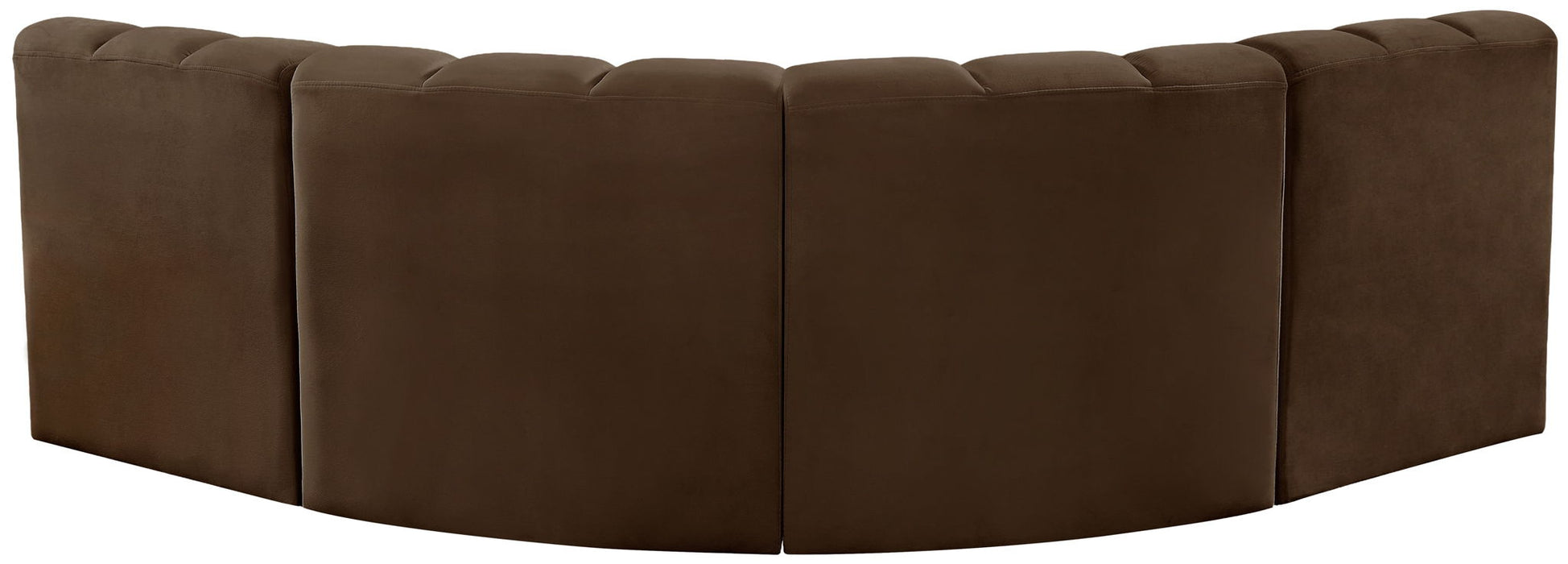 Arc - Velvet 4 Piece Corner Modular Sofa - Simple Home Plus