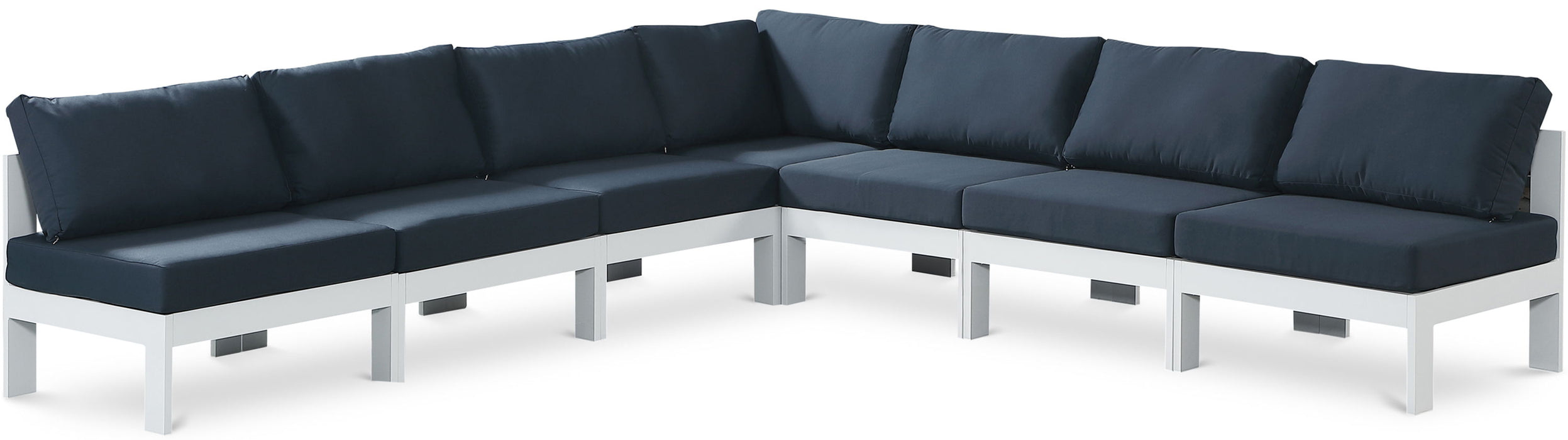 Nizuc - Outdoor Patio 7 Piece Modular Sectional With White Frame - Simple Home Plus
