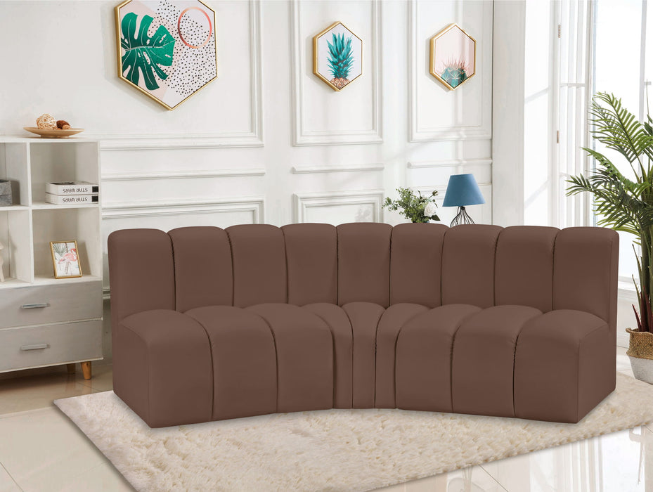 Arc - Faux Leather 3 Piece Modular Corner Sofa - Simple Home Plus