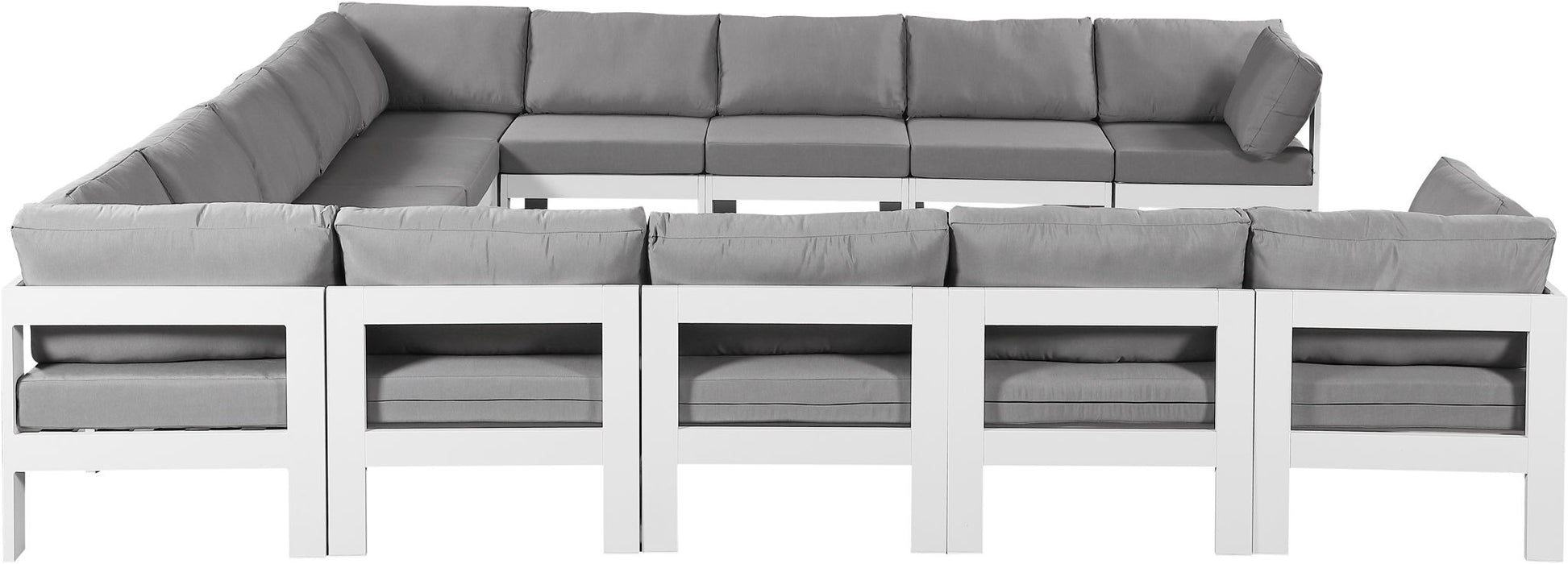 Nizuc - Outdoor Patio 13 Piece Modular Sectional With White Frame - Simple Home Plus