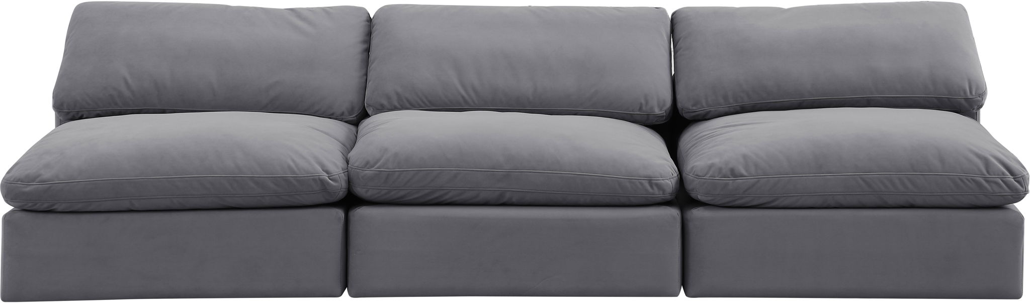 Comfy - Velvet Modular Armless Sofa 3 Seats - Simple Home Plus