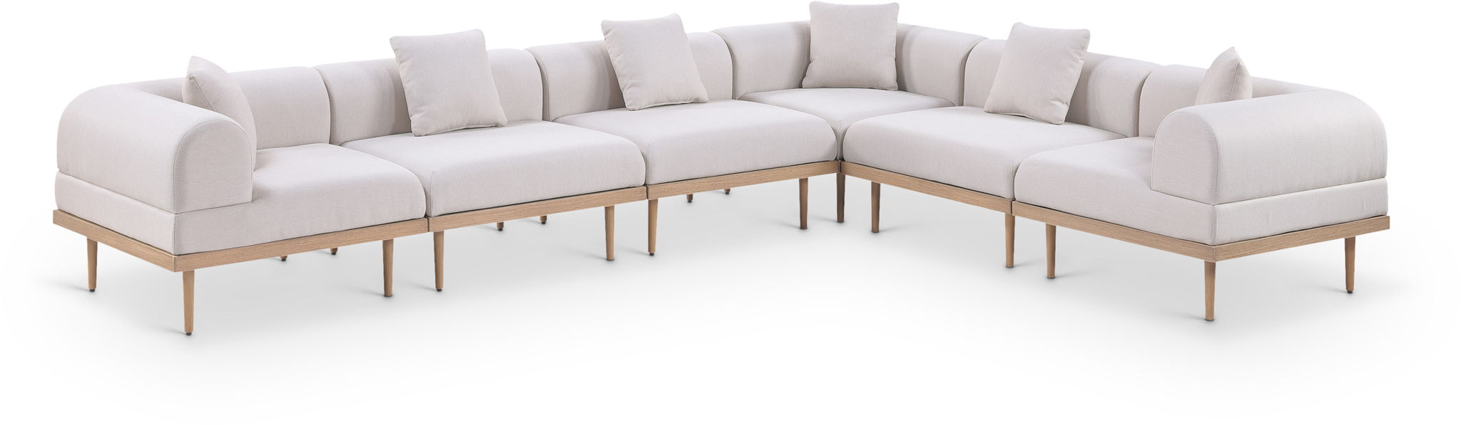 Laguna - 6 Piece 142" Outdoor Patio Modular Sectional - Simple Home Plus