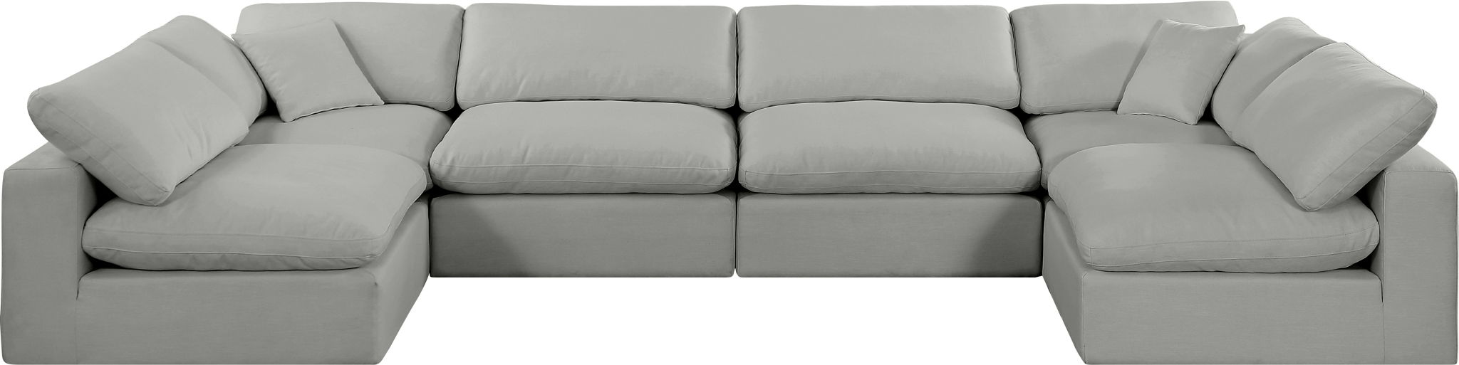 Comfy - 6 Piece Linen Modular Armless Sectional - Simple Home Plus