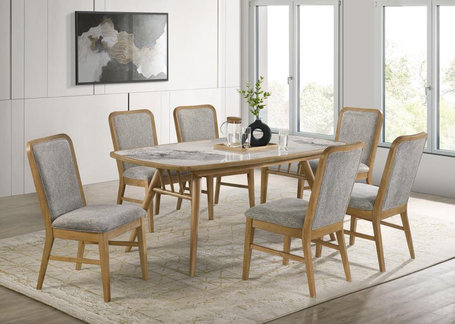Croyden - 7 Piece Rectangular Dining Set - Gray / Weathered Natural - Simple Home Plus