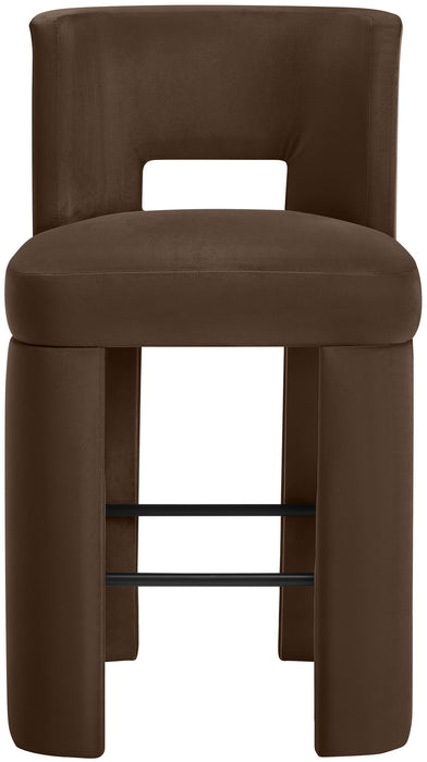 Zuno - Velvet Performance Fabric Upholstered Bar Stool (Set of 2) - Simple Home Plus