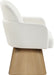 Marlowe - Linen Textured Fabric Upholstered Swivel Dining Arm Chair - Stained Natural - Simple Home Plus