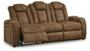 Wolfridge - 2 Pc. - Power Reclining Sofa, Power Reclining Loveseat With Console - Brindle - Simple Home Plus
