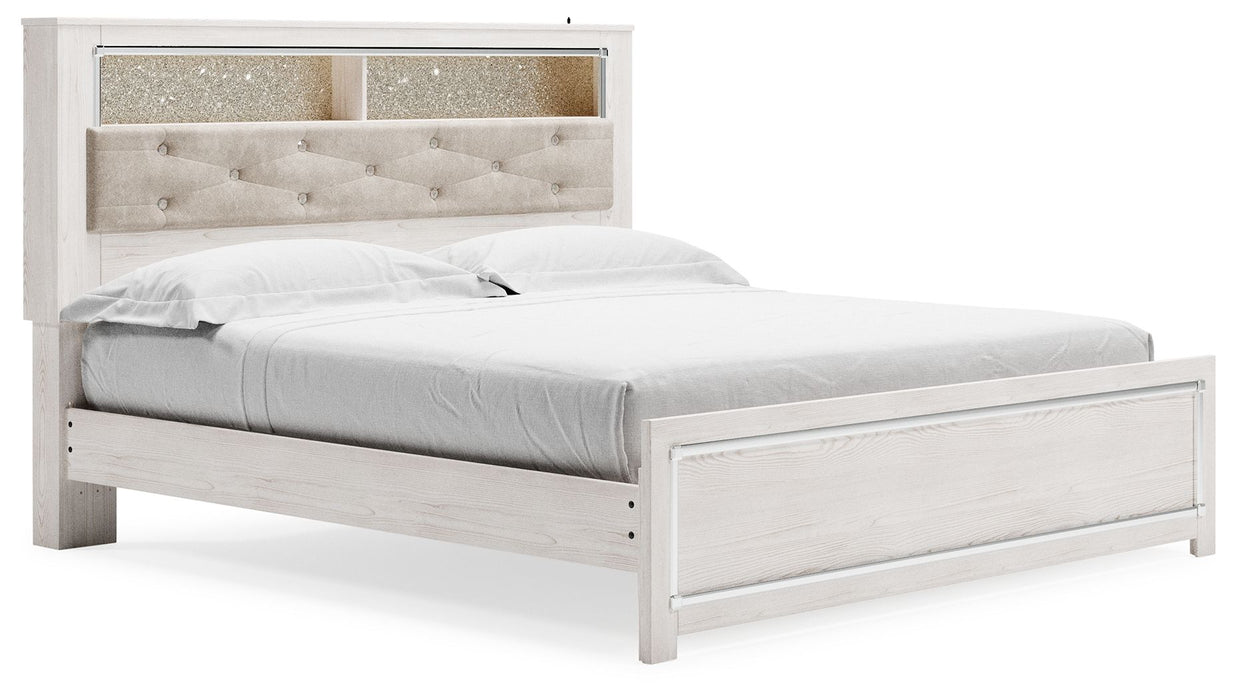 Altyra - White - King Bookcase Panel Bed - Simple Home Plus