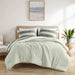 Blais - King Stripe Textured Print Comforter Set - Sage - Simple Home Plus