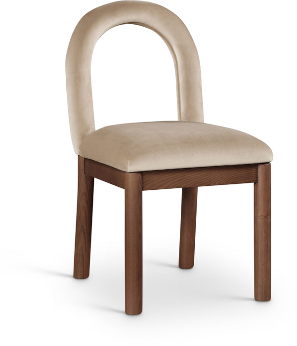 Conrad - Velvet Dining Chair With Brown Legs - Simple Home Plus