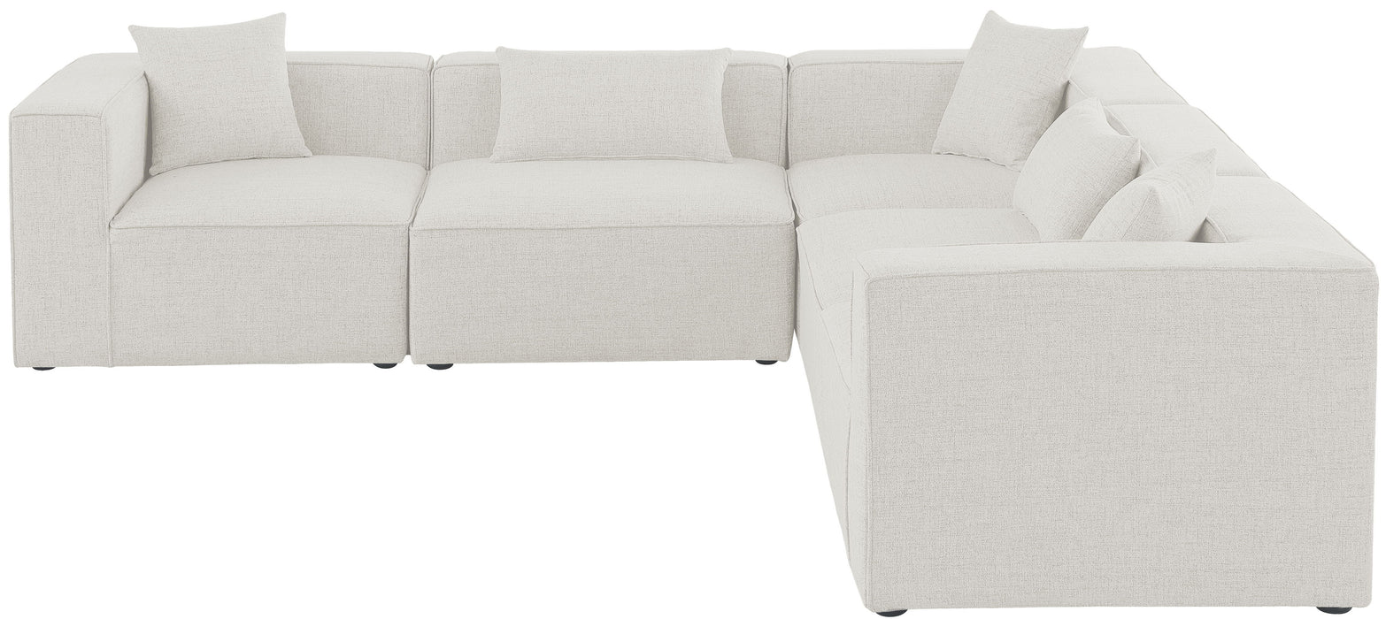 Cube - Linen 5 Piece Modular Corner Sectional - Simple Home Plus