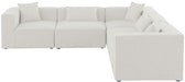 Cube - Linen 5 Piece Modular Corner Sectional - Simple Home Plus