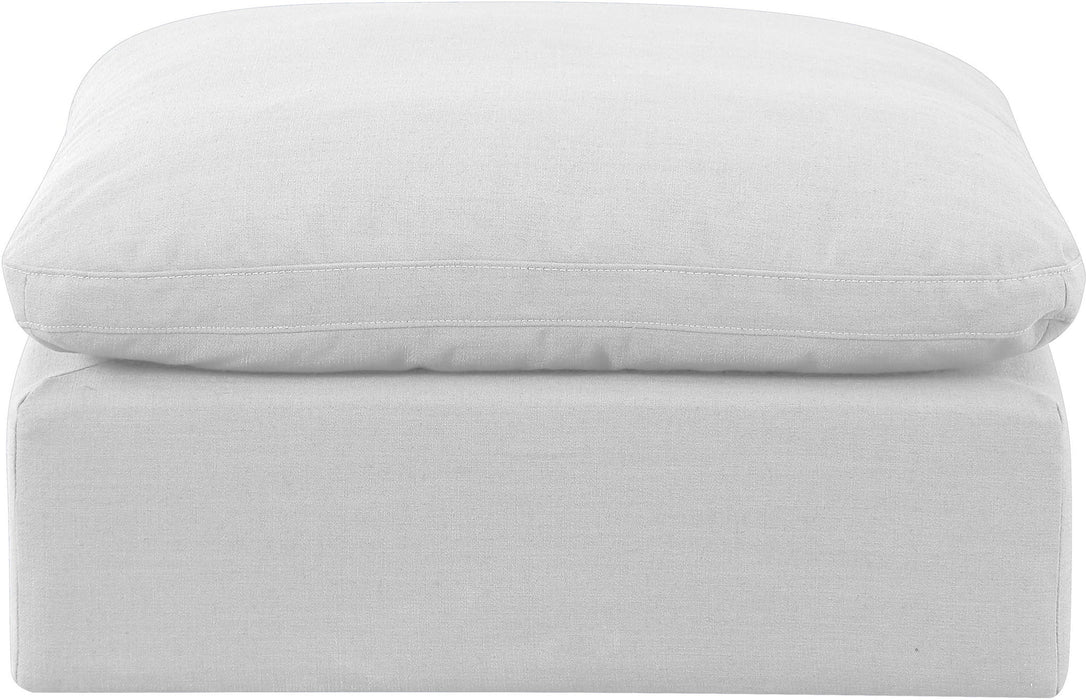 Indulge - Linen Ottoman - White - Simple Home Plus