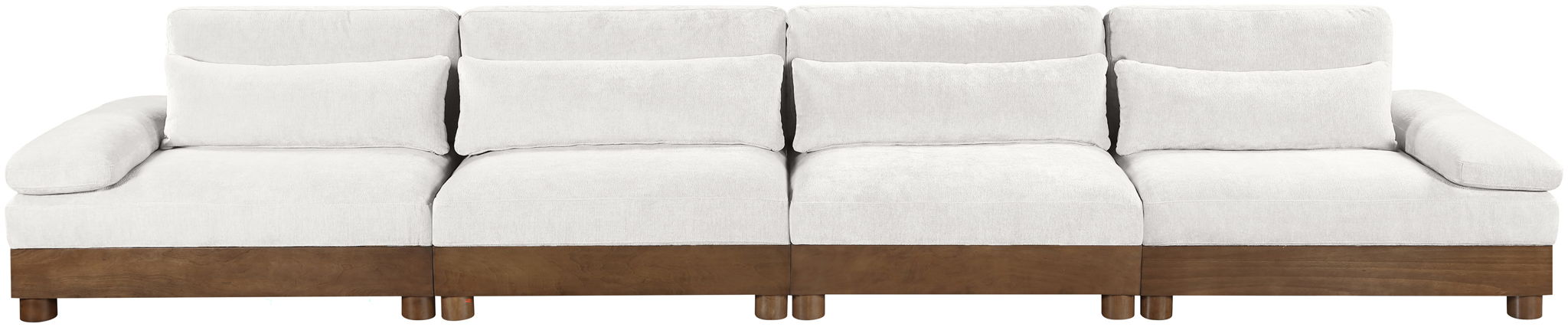 Turin - Chenille Fabric Upholstered Modular Sectional - Cream - Simple Home Plus