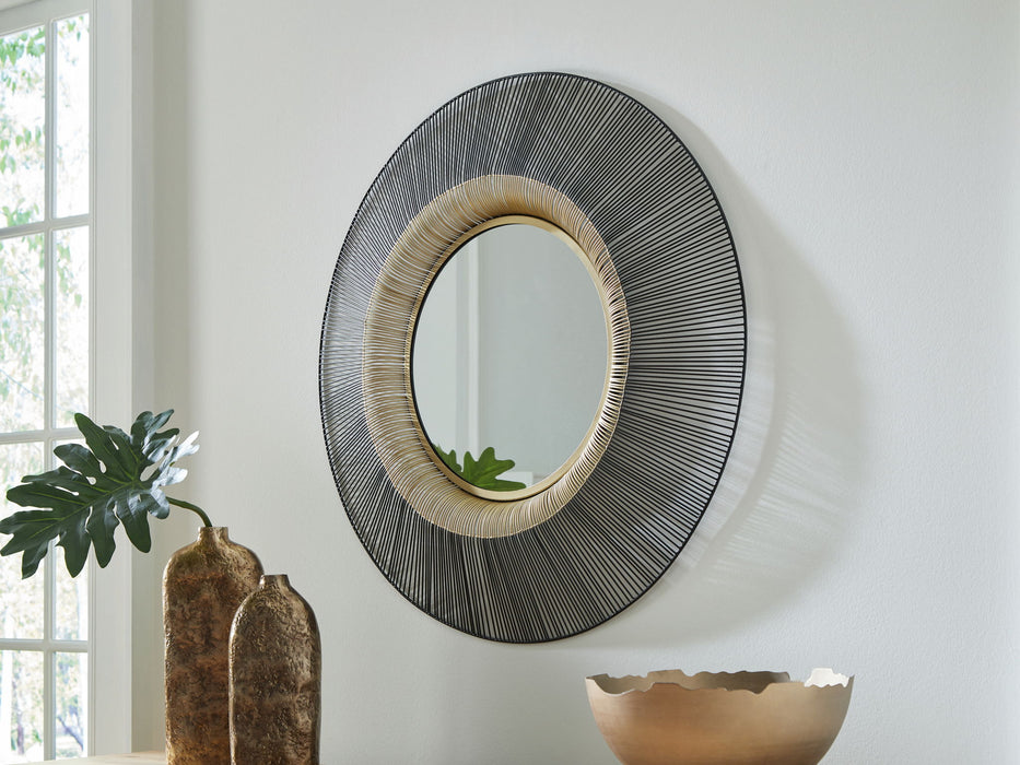 Dallmen - Black / Gold Finish - Accent Mirror - Simple Home Plus