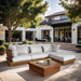 Mirella - 4 Piece Water Resistant Fabric Outdoor Patio Modular Sectional - Simple Home Plus