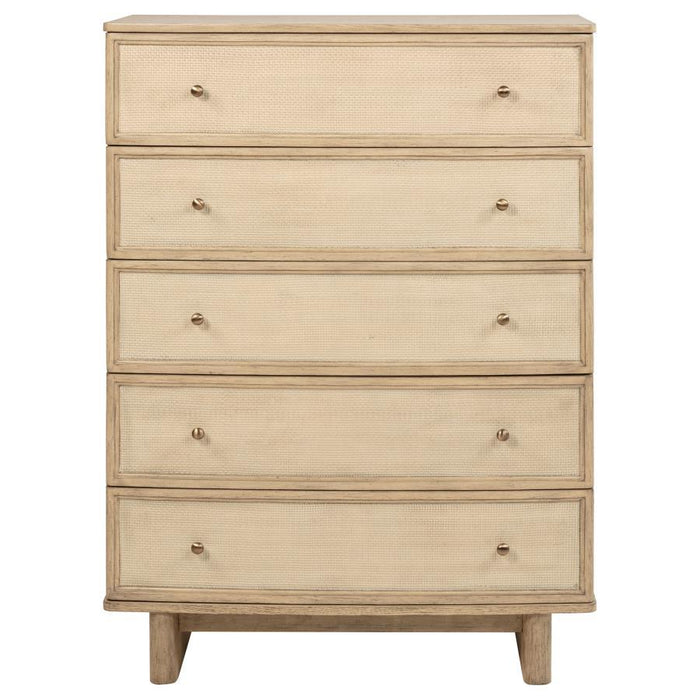 Kailani - 5-Drawer Bedroom Chest Of Drawers - Beige Oak - Simple Home Plus