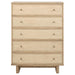 Kailani - 5-Drawer Bedroom Chest Of Drawers - Beige Oak - Simple Home Plus