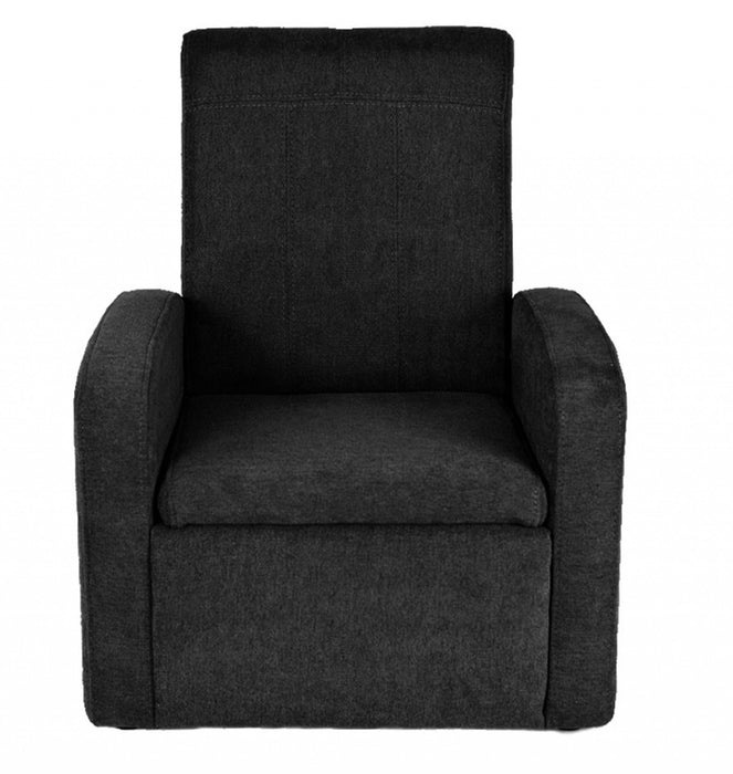 Kids Comfy Upholstered Recliner Chair with Storage - Black