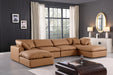 Comfy - 6 Piece Faux Leather Modular Double Chaise Sectional - Simple Home Plus