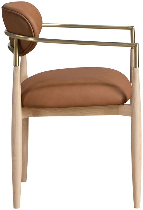Riccio - Dining Arm Chair (Set of 2) - Natural And Gold Frame - Simple Home Plus