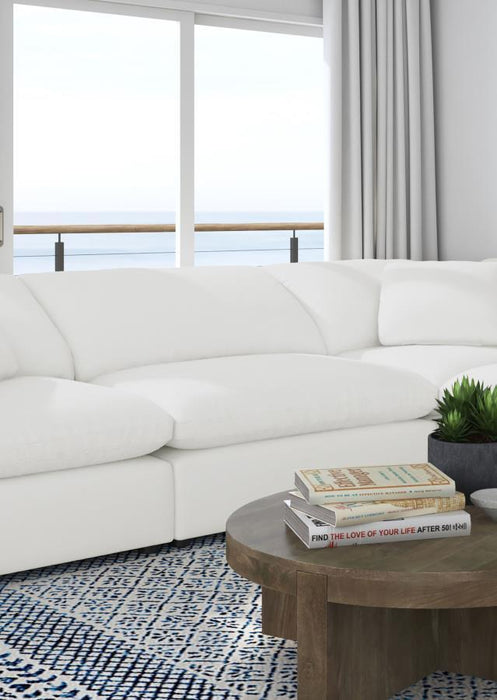 Raleigh - Boucle Upholstered Armless Chair - Ivory - Simple Home Plus