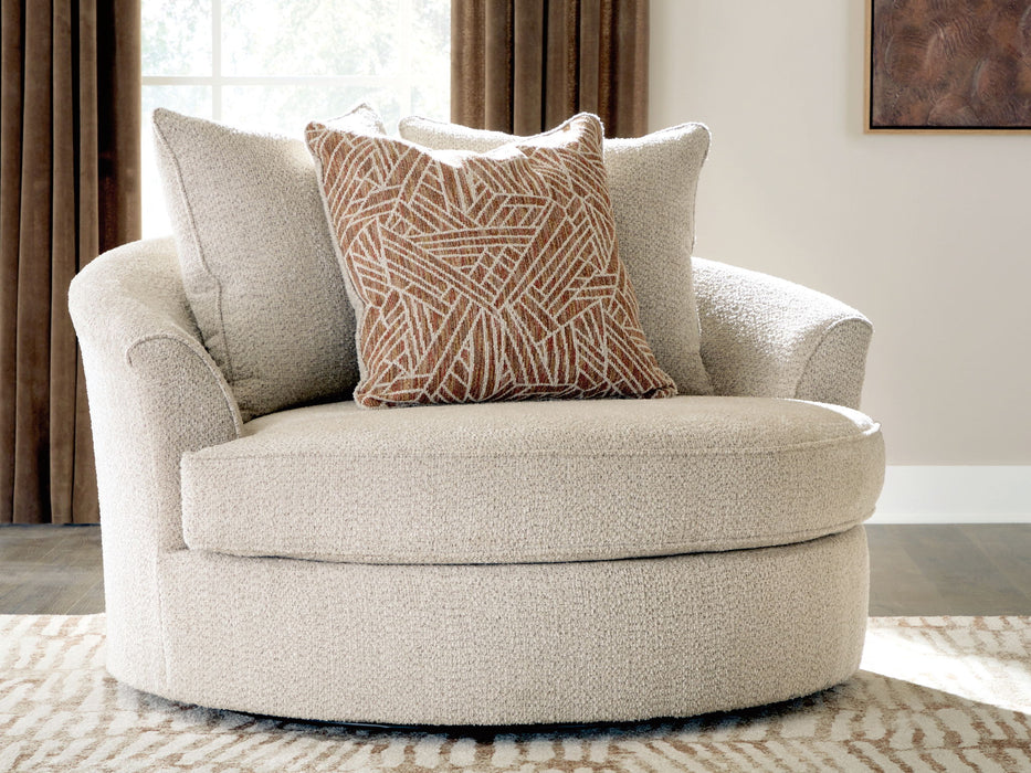 Steelwater Retreat - Oversized Swivel Accent Chair - Latte - Simple Home Plus