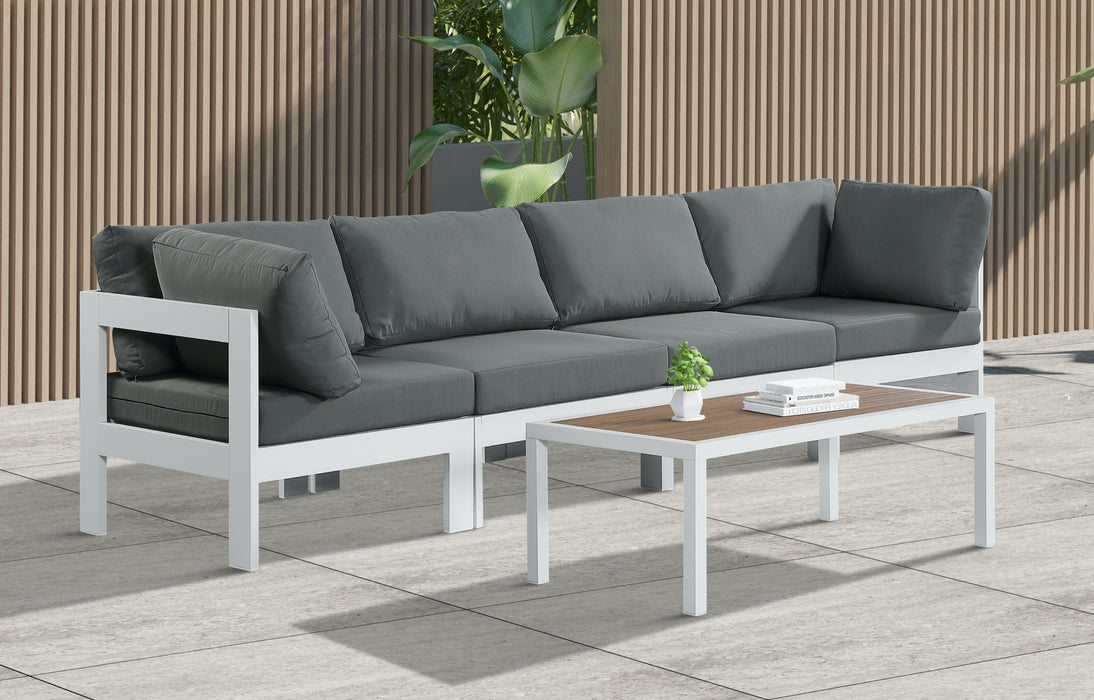 Nizuc - Outdoor Patio 4 Seat Modular Sofa With White Frame - Simple Home Plus