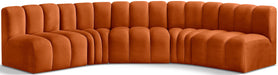 Arc - Velvet 5 Piece U-Shaped Modular Sofa - Simple Home Plus